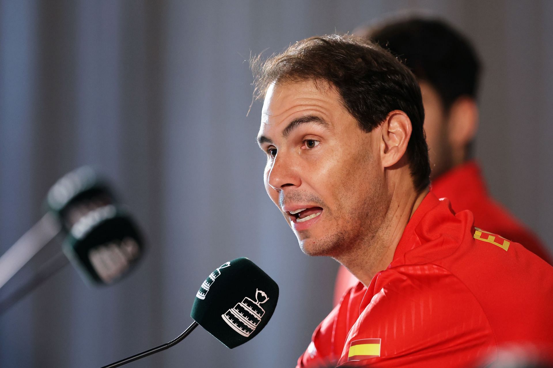 Rafael Nadal pictured at a press conference | Image Source: Getty